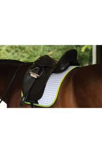 Weatherbeeta Reflective Prime Dressage Saddle Pad Silver / Yellow 1007118
